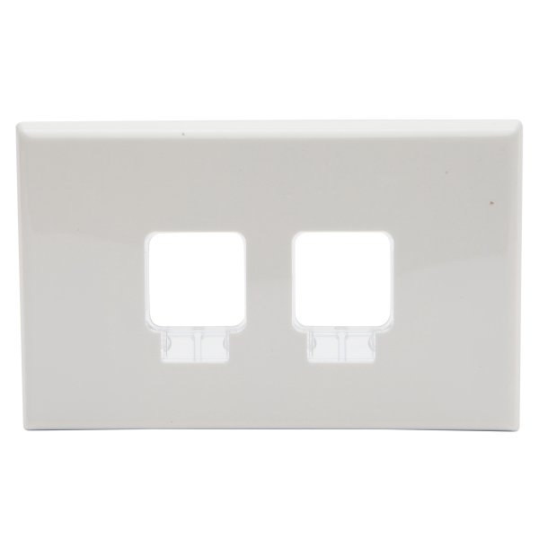 2 GANG MODULE COVER PLATE WITH ID WHITE