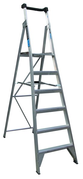 Trade Series Platform Ladder, 6 Step, 1.69m Height, 2.9m Overall Stile Length, 180kg Load Rating