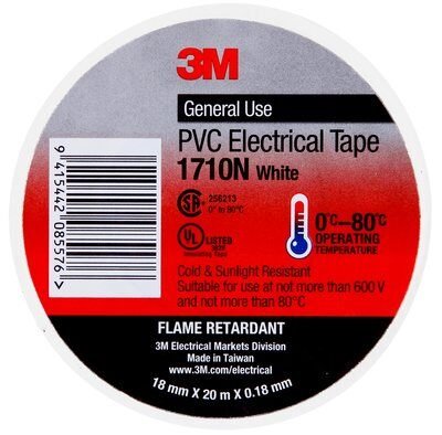 PVC Electrical Tape 1710N White (pkt 10)