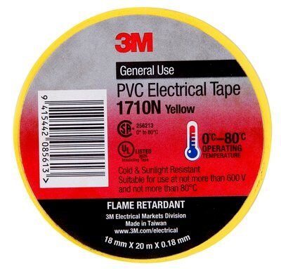 PVC Electrical Tape 1710N Yellow (pkt 10)