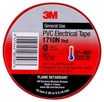 PVC Electrical Tape 1710N Red (pkt 10)