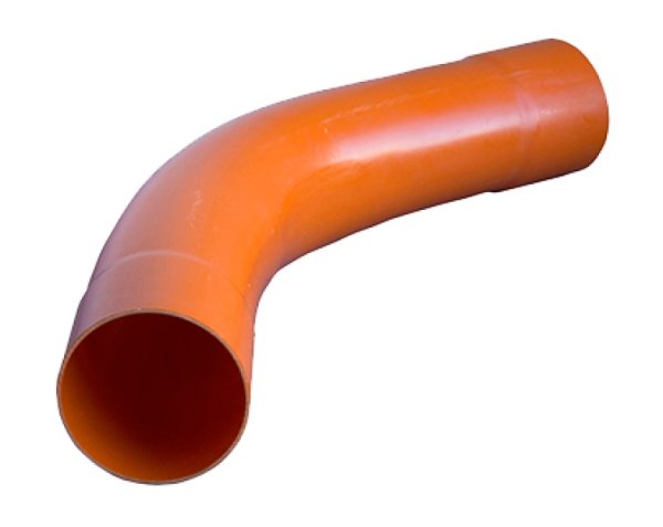 100mm x 45deg Duct Bend Orange