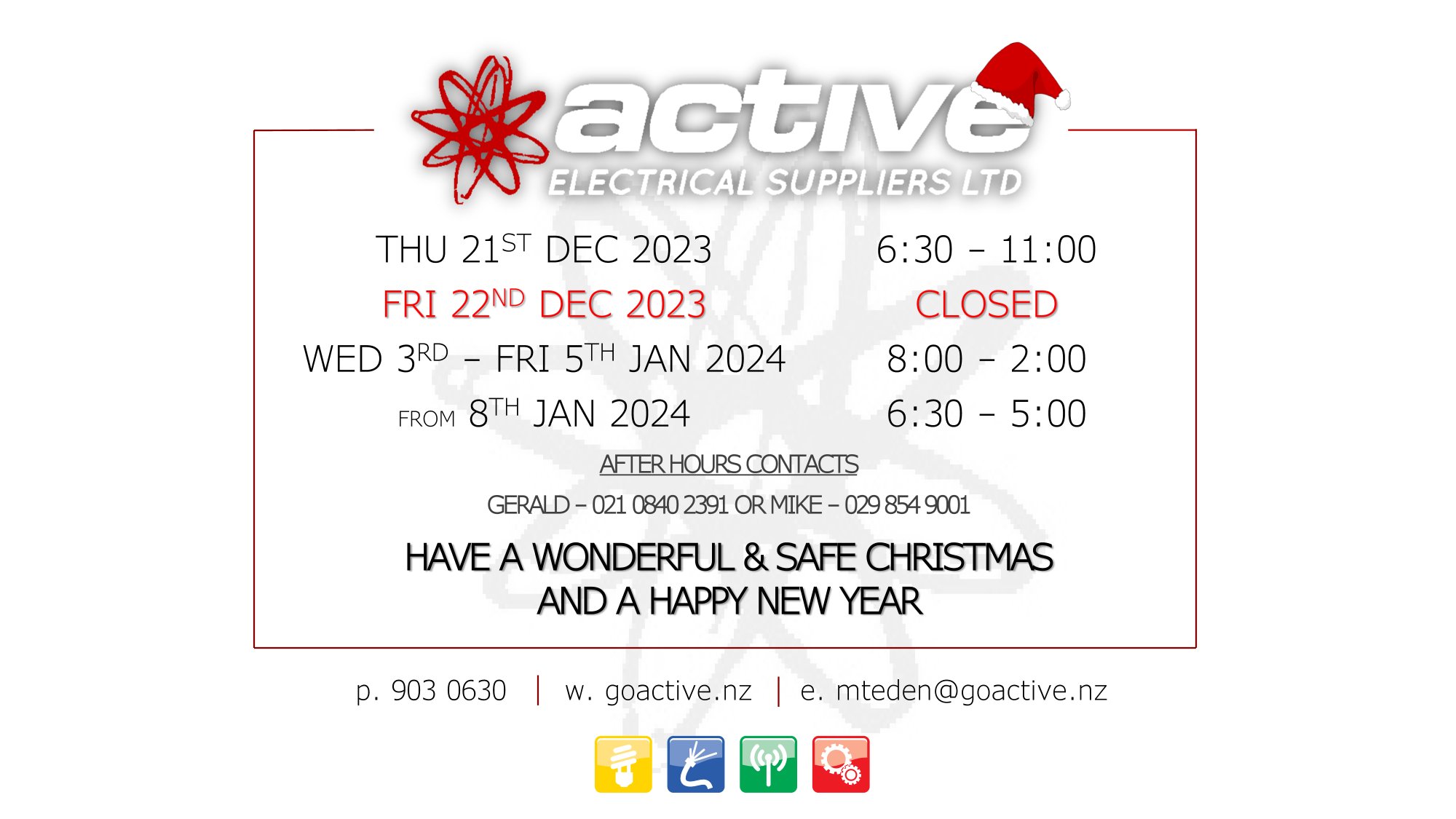 Active Mt Eden Christmas & New Year Hours 2023 2024